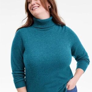 CHARTER CLUB LUXURY 100% Cashmere Turtleneck Sweater Women's Teal Size 3x